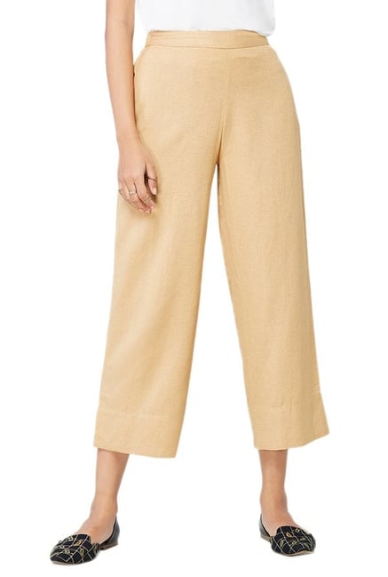 Global Desi Beige Viscose Pants Global Desi Beige Viscose Pants