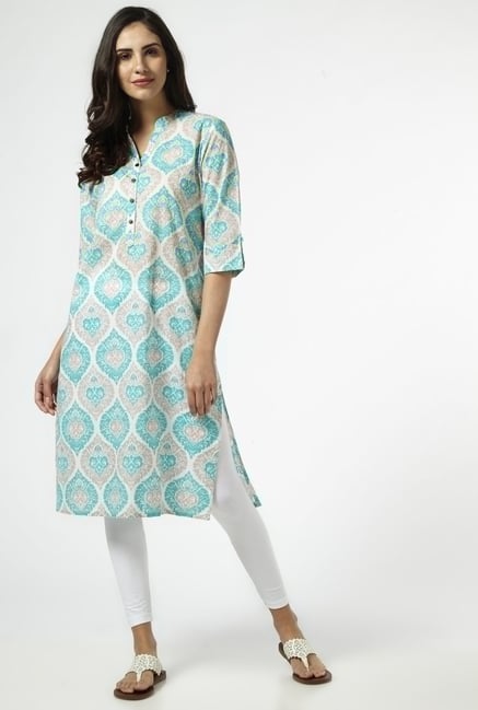 Utsa by Westside Turquoise Pure Cotton Kurta Utsa by Westside Turquoise Pure Cotton Kurta