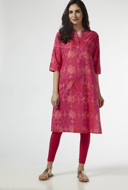 Utsa by Westside Pink Pure Cotton Kurta Utsa by Westside Pink Pure Cotton Kurta