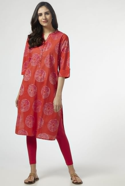 Utsa by Westside Coral Pure Cotton Kurta Utsa by Westside Coral Pure Cotton Kurta