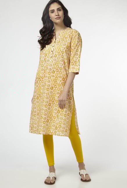 Utsa by Westside Yellow Pure Cotton Kurta Utsa by Westside Yellow Pure Cotton Kurta