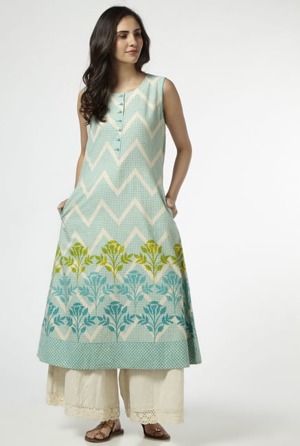 Utsa by Westside Turquoise Printed Kurta Utsa by Westside Turquoise Printed Kurta