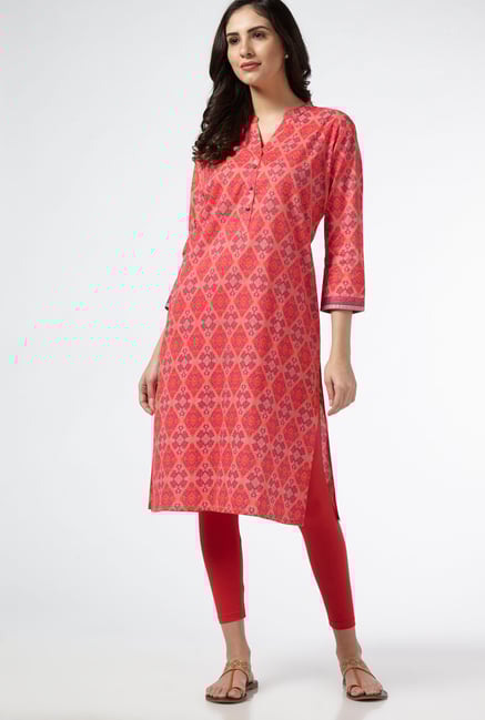 Utsa by Westside Coral Pure Cotton Kurta Utsa by Westside Coral Pure Cotton Kurta