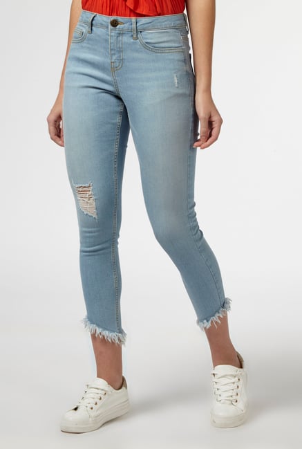 Nuon by Westside Light Blue Distressed Jeans Nuon by Westside Light Blue Distressed Jeans