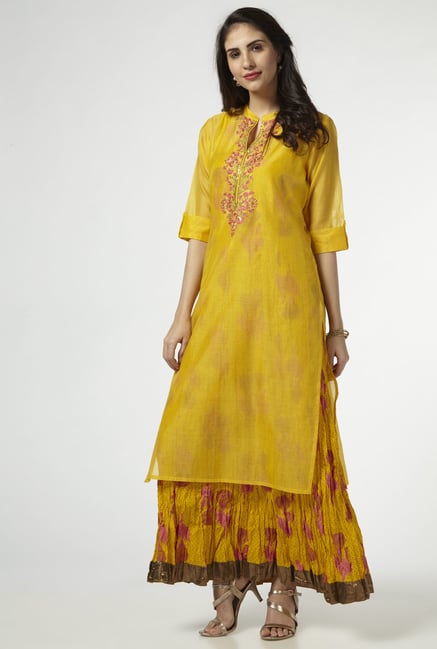 Vark by Westside Yellow Ethnic Set Vark by Westside Yellow Ethnic Set