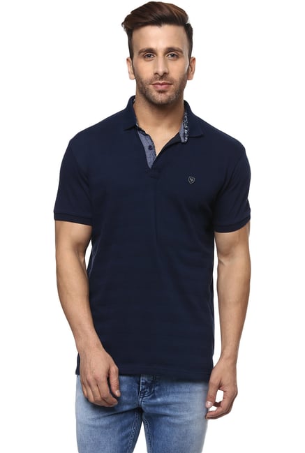 Mufti Navy Half Sleeves Cotton Slim Fit T-Shirt Mufti Navy Half Sleeves Cotton Slim Fit T-Shirt