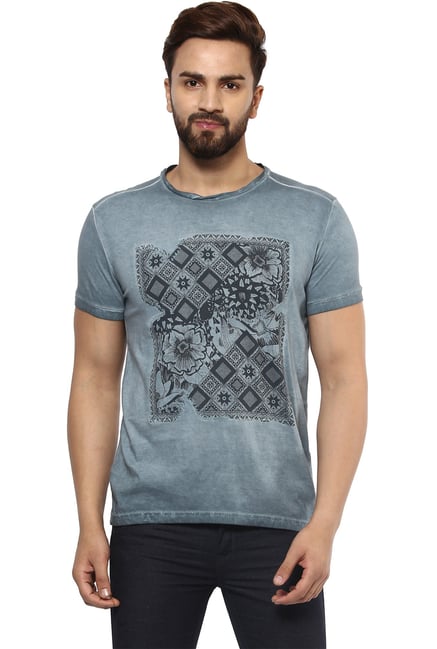 Mufti Dark Grey Round Neck Half Sleeves T-Shirt Mufti Dark Grey Round Neck Half Sleeves T-Shirt
