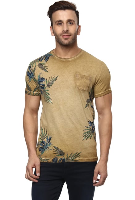 Mufti Khaki Printed Slim Fit T-Shirt Mufti Khaki Printed Slim Fit T-Shirt