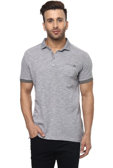 Mufti Grey Half Sleeves Slim Fit Cotton T-Shirt Mufti Grey Half Sleeves Slim Fit Cotton T-Shirt