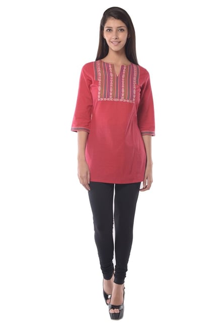 Aurelia Pink Printed Cotton Kurti Aurelia Pink Printed Cotton Kurti