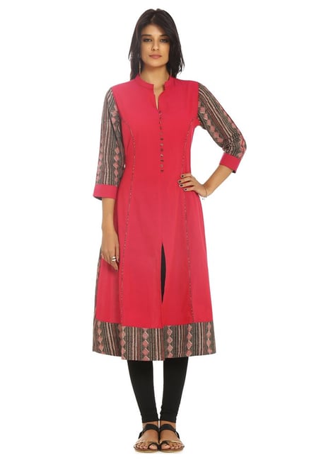 Soch Pink Printed Cotton Kurta Soch Pink Printed Cotton Kurta