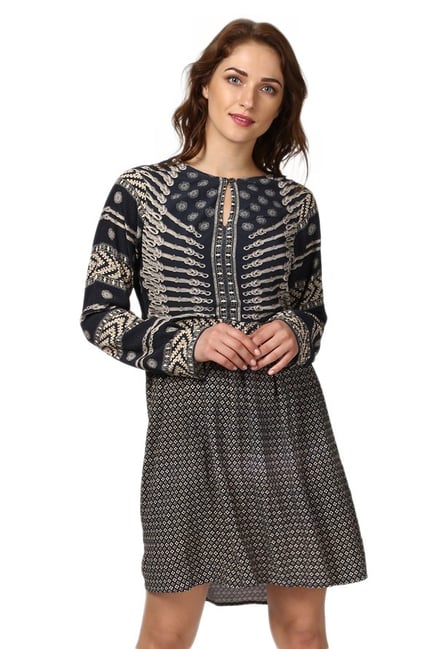 Label Ritu Kumar Grey Printed Above Knee Dress Label Ritu Kumar Grey Printed Above Knee Dress