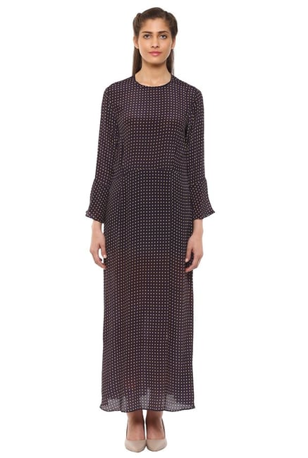 Label Ritu Kumar Navy Printed Maxi Dress Label Ritu Kumar Navy Printed Maxi Dress