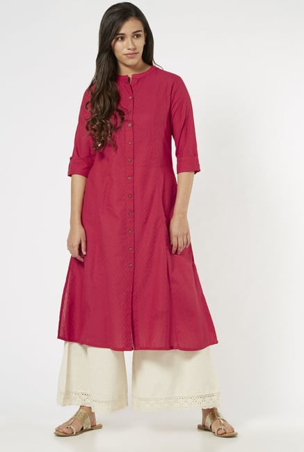 Utsa by Westside Pink Pure Cotton Kurta Utsa by Westside Pink Pure Cotton Kurta