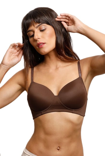 Zivame Brown Non Wired Padded Bra Zivame Brown Non Wired Padded Bra