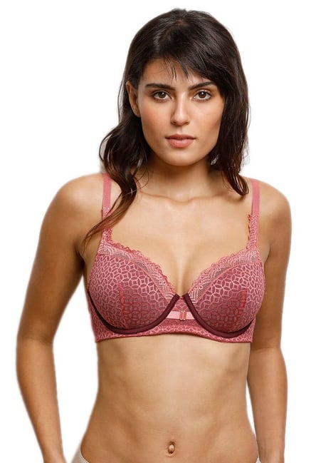 Zivame Onion Pink Under Wired Padded Bra Zivame Onion Pink Under Wired Padded Bra