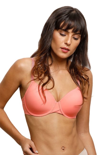Zivame Peach Under Wired Padded Bra Zivame Peach Under Wired Padded Bra