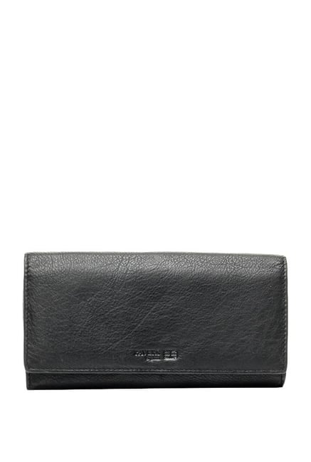 Pavers England Black Solid Leather Flap Wallet Pavers England Black Solid Leather Flap Wallet