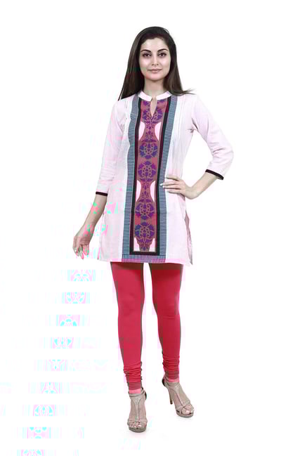 Mytri Light Pink Printed Straight Kurti Mytri Light Pink Printed Straight Kurti