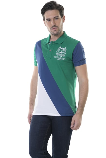 BHPC Green & Blue Half Sleeves Sport Fit Polo T-Shirt BHPC Green & Blue Half Sleeves Sport Fit Polo T-Shirt
