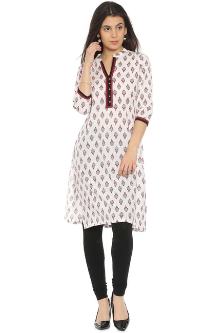 Soch White Printed Cotton Kurta Soch White Printed Cotton Kurta