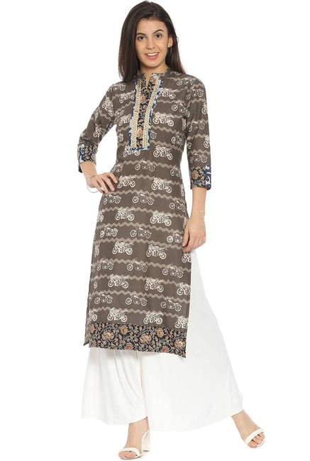 Soch Brown Printed Cotton Kurta Soch Brown Printed Cotton Kurta
