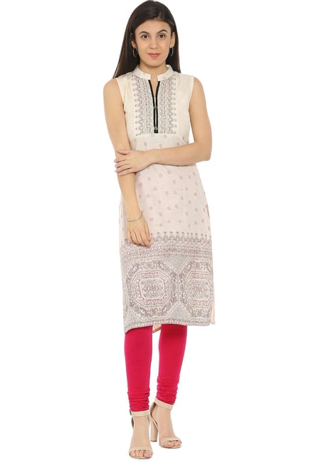 Soch Off White Printed Cotton Kurta Soch Off White Printed Cotton Kurta