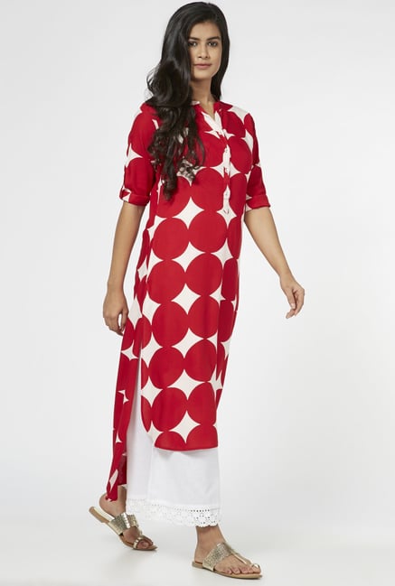 Utsa by Westside Red Polka Dot Kurta Utsa by Westside Red Polka Dot Kurta