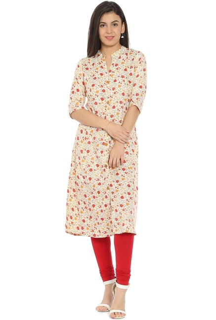 Soch Cream Printed Pashmina Kurta Soch Cream Printed Pashmina Kurta