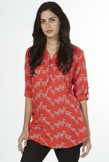 Utsa by Westside Coral Script Kurti Utsa by Westside Coral Script Kurti