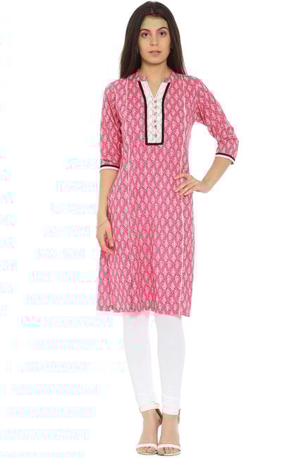 Soch Pink Printed Cotton Kurta Soch Pink Printed Cotton Kurta