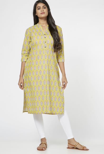Utsa by Westside Olive Floral Pattern Kurta Utsa by Westside Olive Floral Pattern Kurta