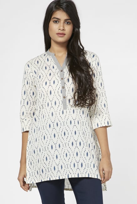 Utsa by Westside Off White Ikat Kurti Utsa by Westside Off White Ikat Kurti