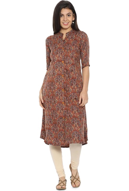 Soch Brown Printed Pashmina Kurta Soch Brown Printed Pashmina Kurta