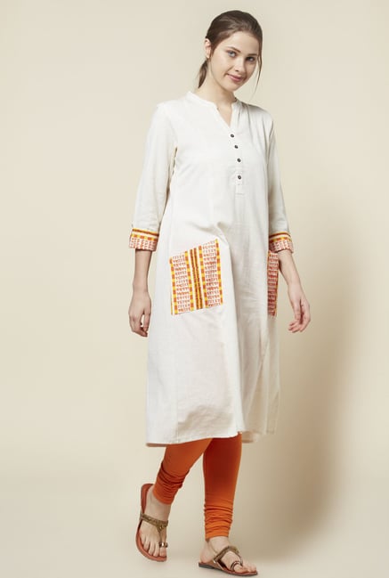 Zudio Off White Kurta Zudio Off White Kurta