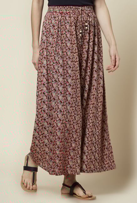 Zudio Rust Floral Printed Palazzos Zudio Rust Floral Printed Palazzos