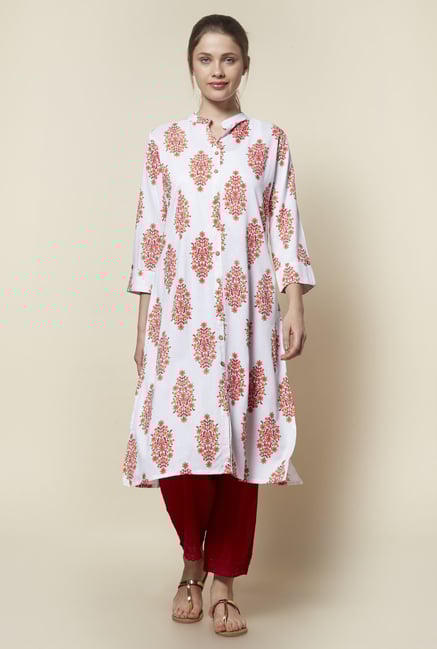 Zudio White Floral Kurta Zudio White Floral Kurta