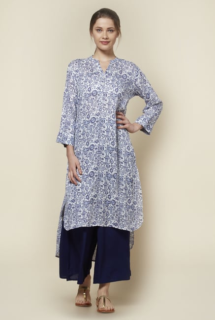 Zudio Blue Printed Kurta Zudio Blue Printed Kurta