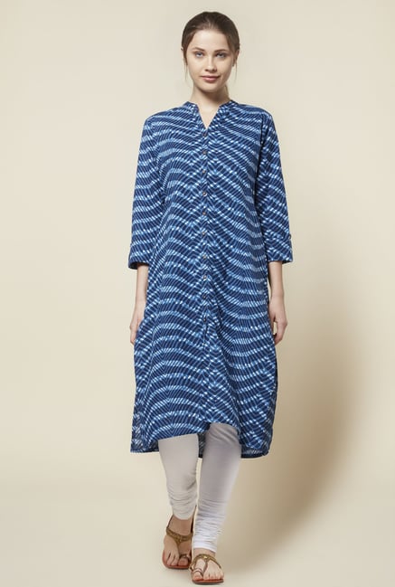 Zudio Indigo Printed Kurta Zudio Indigo Printed Kurta