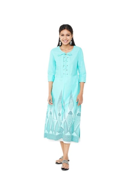 Global Desi Blue Printed Kurta Global Desi Blue Printed Kurta