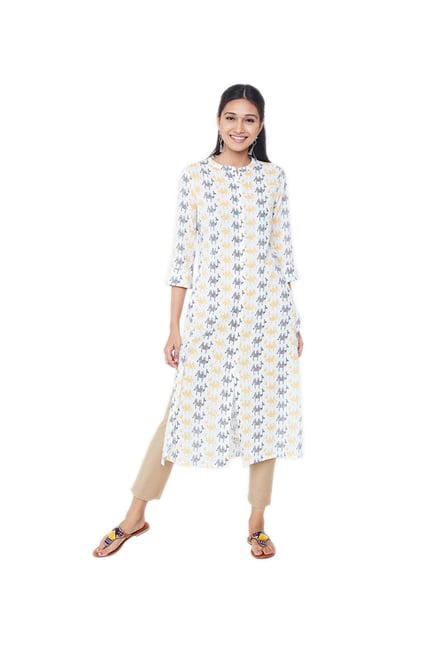 Global Desi White Printed Kurta Global Desi White Printed Kurta