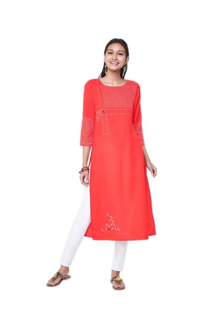 Global Desi Red Printed Kurta Global Desi Red Printed Kurta