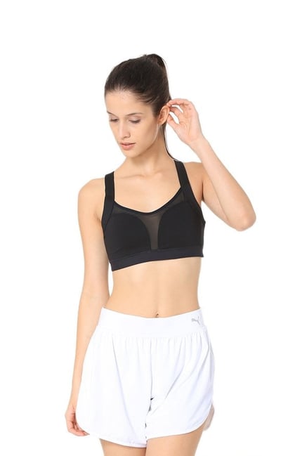 Puma Black Polyester Curl Sports Bra Puma Black Polyester Curl Sports Bra