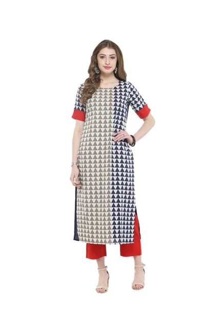 Varanga Multicolor Geometric Print Kurta Varanga Multicolor Geometric Print Kurta