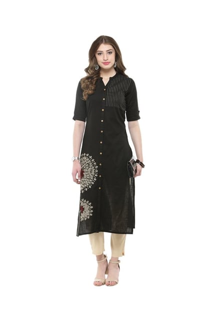 Varanga Black Embroidered Kurta Varanga Black Embroidered Kurta