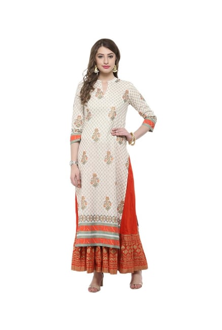 Varanga Off White Printed Kurta Varanga Off White Printed Kurta