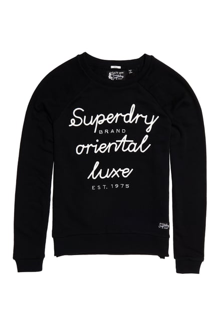 Superdry Black Printed Sweatshirt Superdry Black Printed Sweatshirt