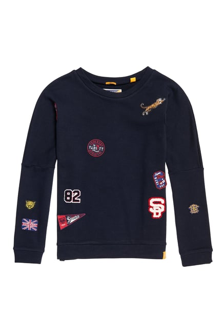Superdry Navy Patchwork Sweatshirt Superdry Navy Patchwork Sweatshirt