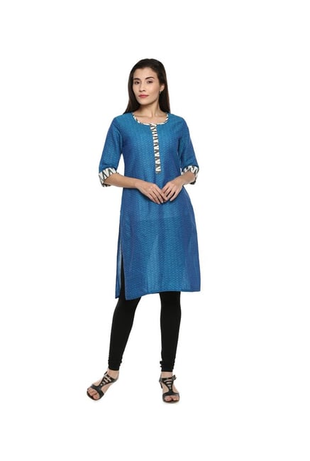 Soch Blue Printed Cotton Kurta Soch Blue Printed Cotton Kurta