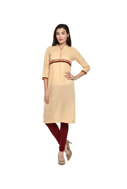 Soch Beige Regular Fit Cotton Kurta Soch Beige Regular Fit Cotton Kurta
